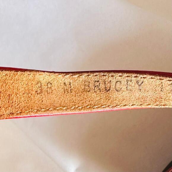 Ziera WMN Strappy 38M Red Leather Brucey Slingback Sandals Open Toe Loop Closure - Picture 8 of 9